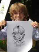 caricature bar mitzva boy